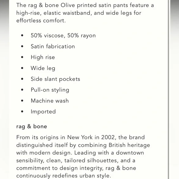 rag & bone Olivia Wide Leg Pant - Picture 7 of 9